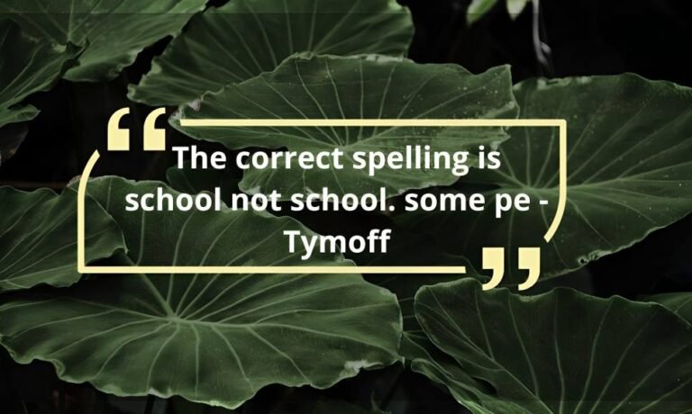 The correct spelling is school not school. some pe - tymoff