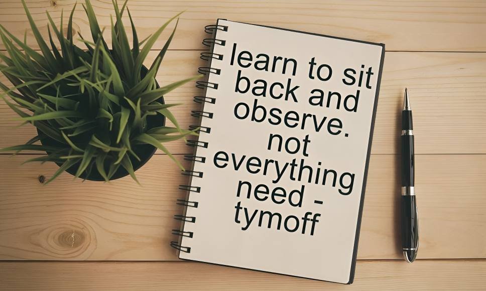 learn to sit back and observe. not everything need - tymoff